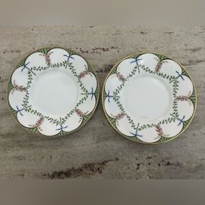 VINTAGE 2 Raynaud Limoges Porcelain Festivities Saucers France